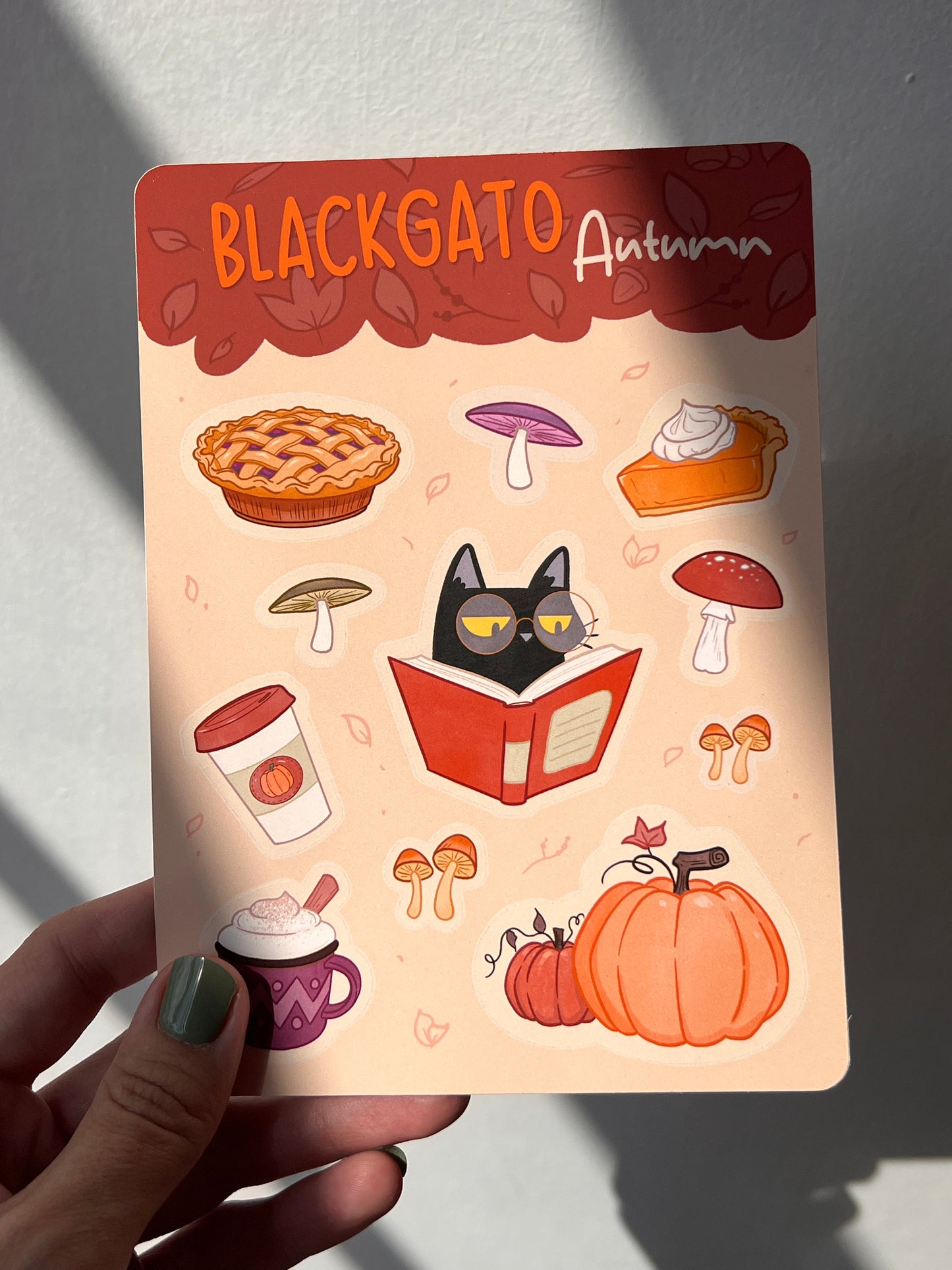 Black Gato Autumn sticker set